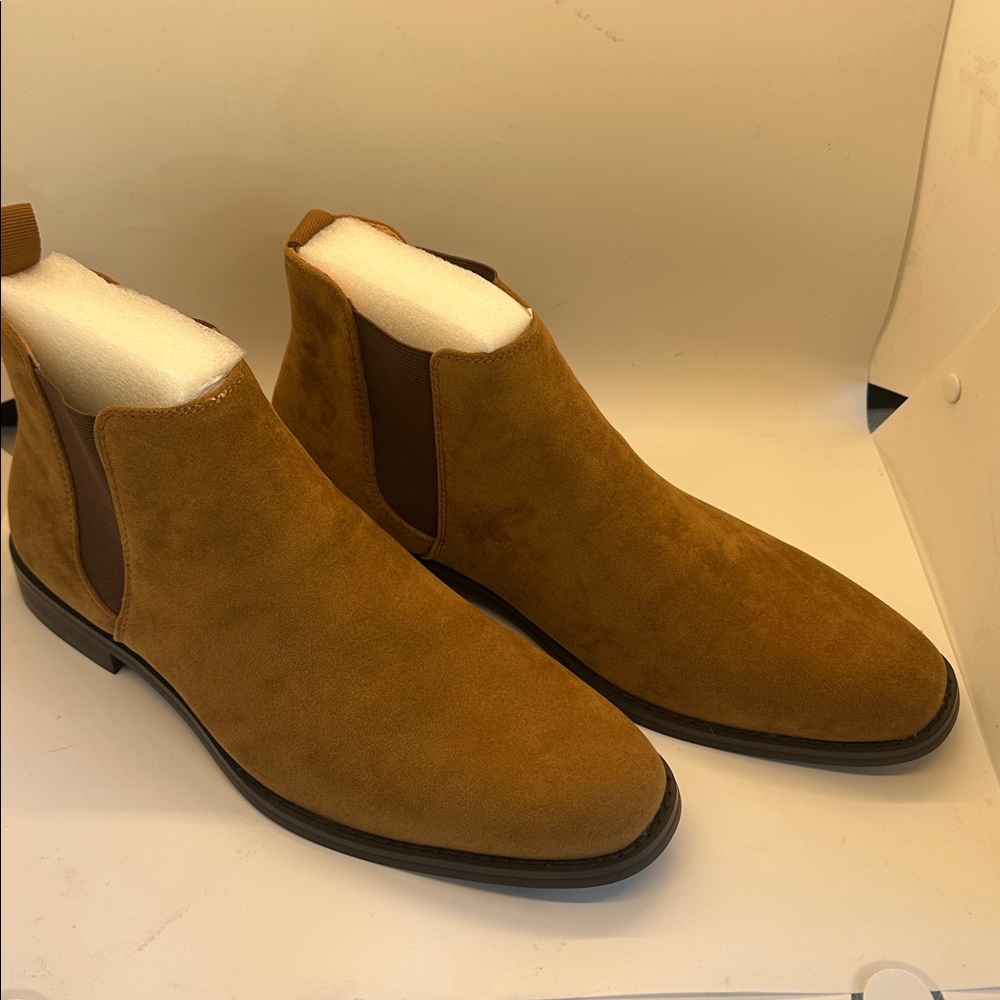 HARRISON MYLES  Mens  Suede  High Ankle Casual Chelsea Boots CAMEL